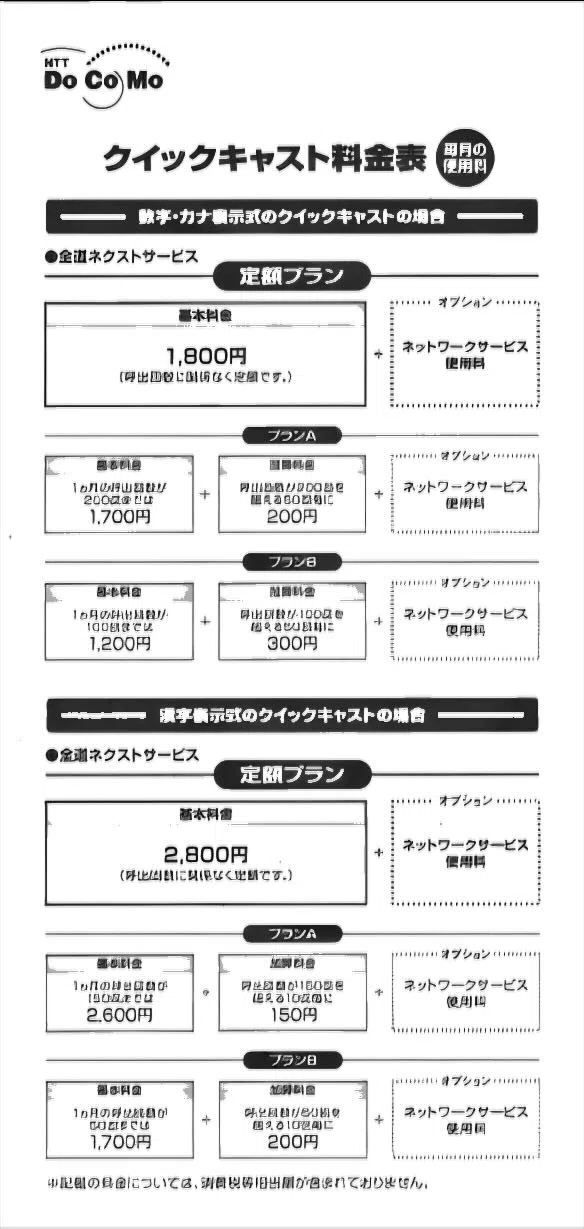 ポケベル 全盛期〜02・DOへ｜docomo