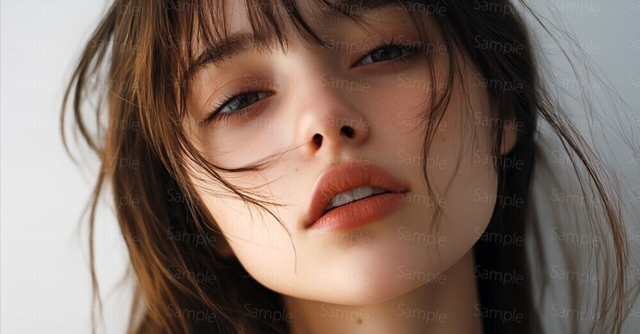 《note限定フリー素材3選》エモーショナルな表情の女性|美容系イメージに最適|氷室つかさ|AIアートクリエイター