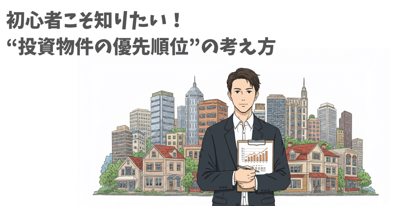 初心者こそ知りたい！“投資物件の優先順位”の考え方｜ReAlign - 不動産エージェントと直接つながる、投資家のためのSNS