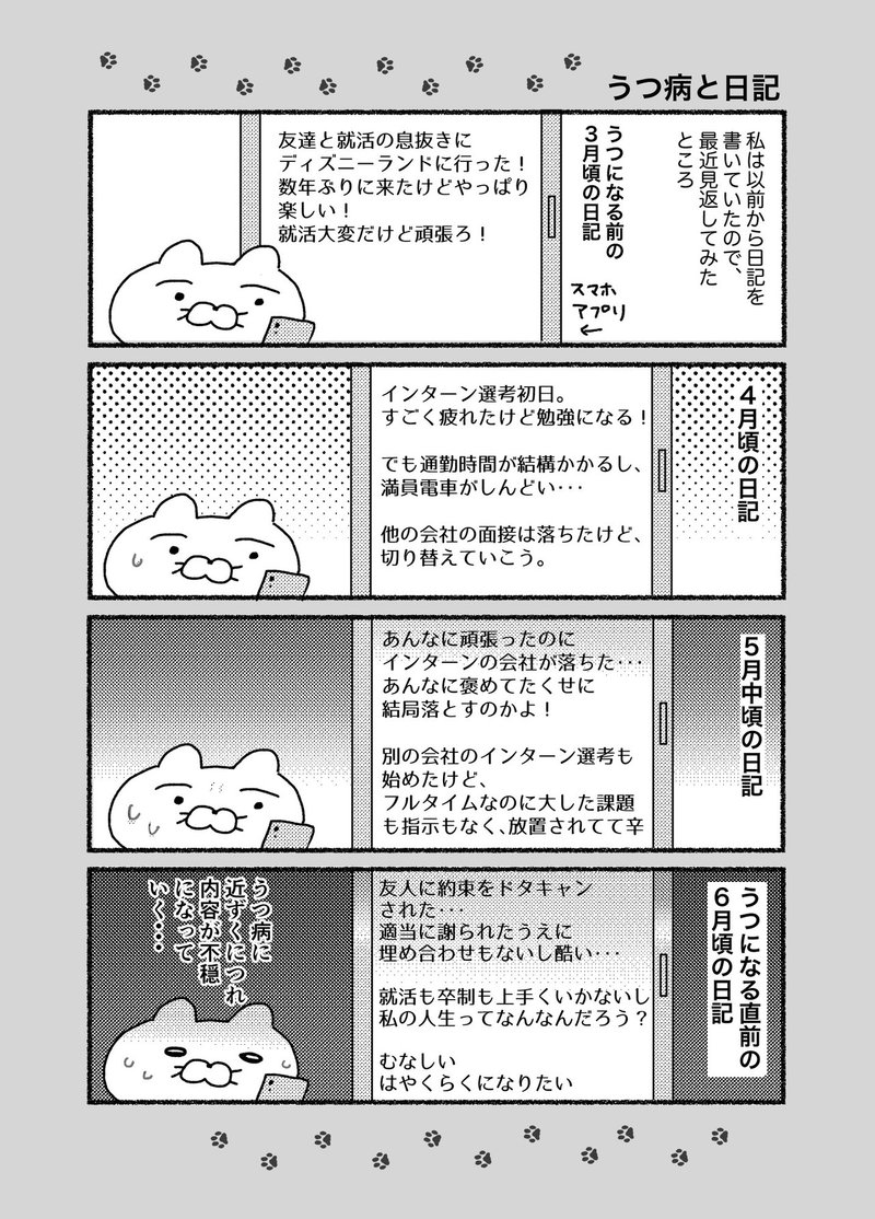 うつ病になり始めの頃の日記を読み返してみた ねこじま Note