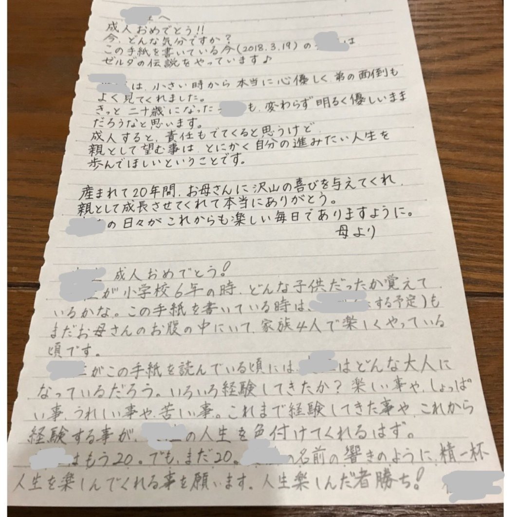 手書きnoteを書こう ２０歳になった息子へ ほっころーむカフェ いつも心の中に Note