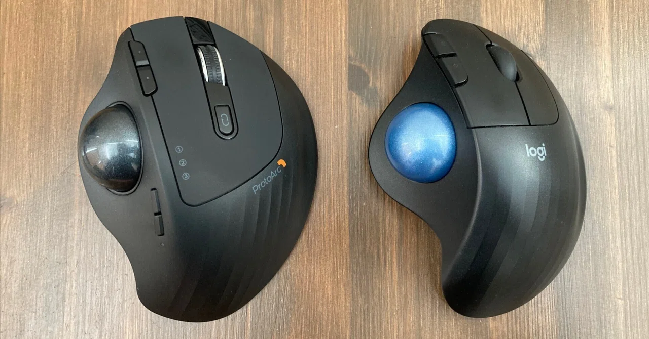 ロジクール ERGO M575とProtoArc EM01 NLトラックボールマウスの比較