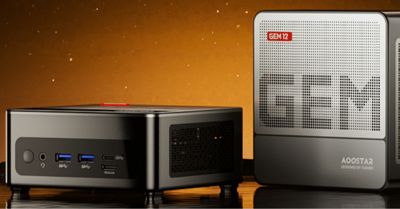 AOOSTAR GEM12 Pro Max、Ryzen 7 8845HS、指紋認証とサブスクリーン