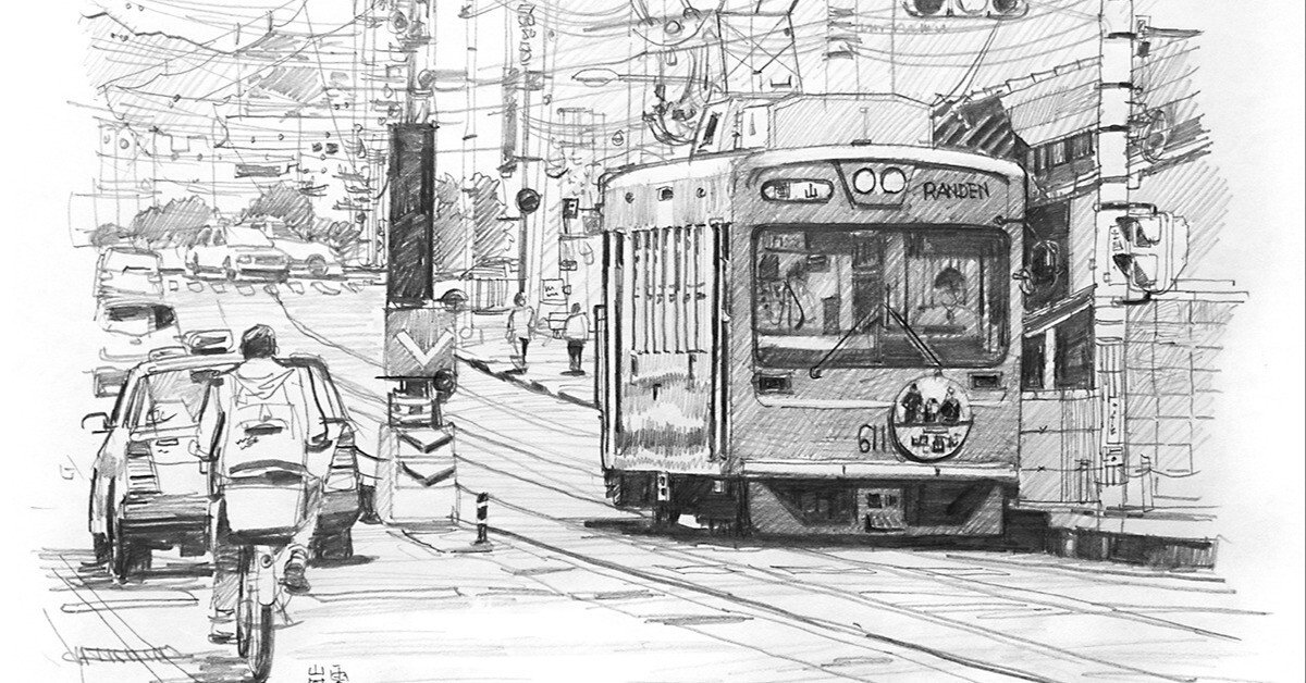 水彩風景画を描くために、鉛筆スケッチの練習をする｜MASATO ART WORKS