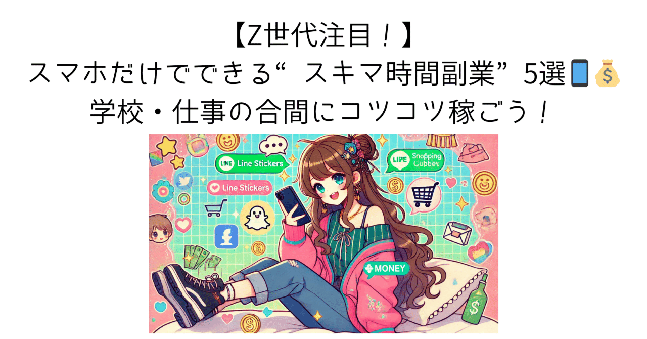 Z世代注目！】スマホだけでできる“スキマ時間副業”5選📱💰 学校・仕事の合間にコツコツ稼ごう！｜自分のペースで確実に稼ぐためのぼちぼち副業コーチ  | さっちー