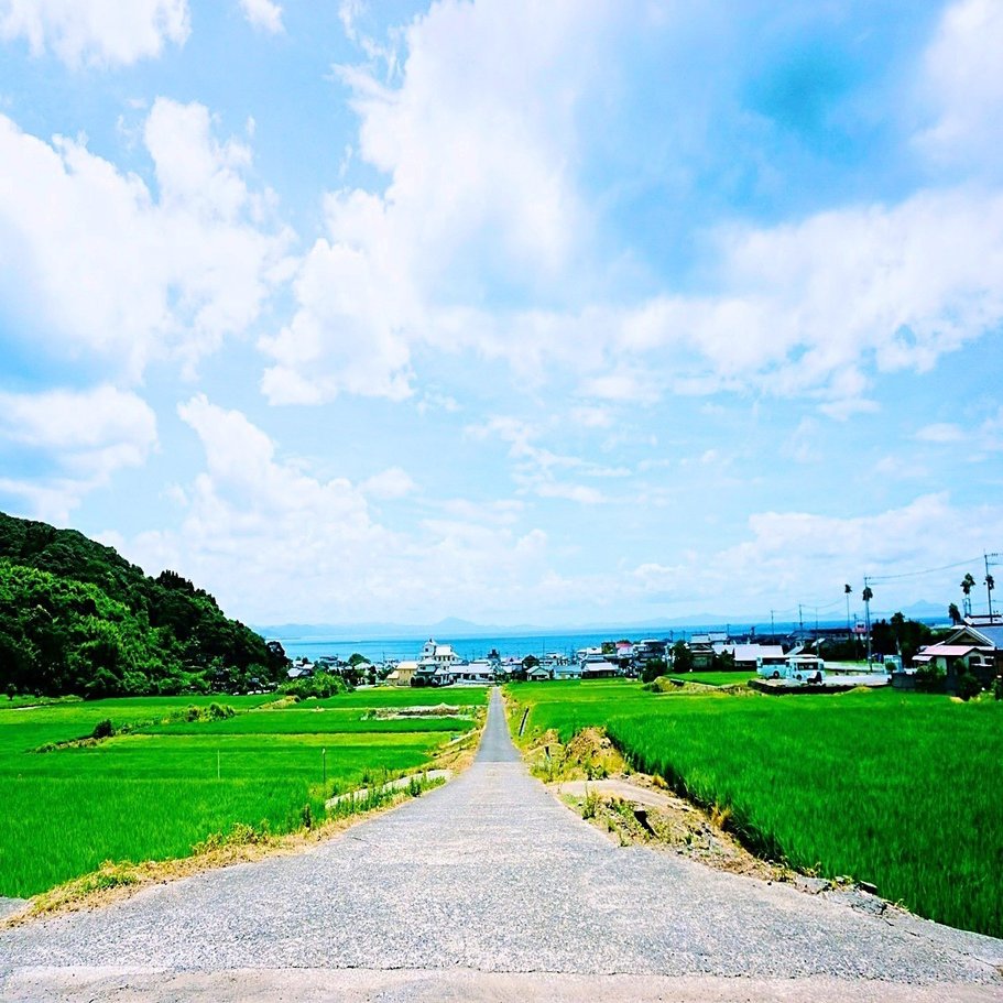 田舎の風景写真を撮るならココで決まり いちき串木野市羽島の 田んぼ道 Hideki 羽島note更新中 Note