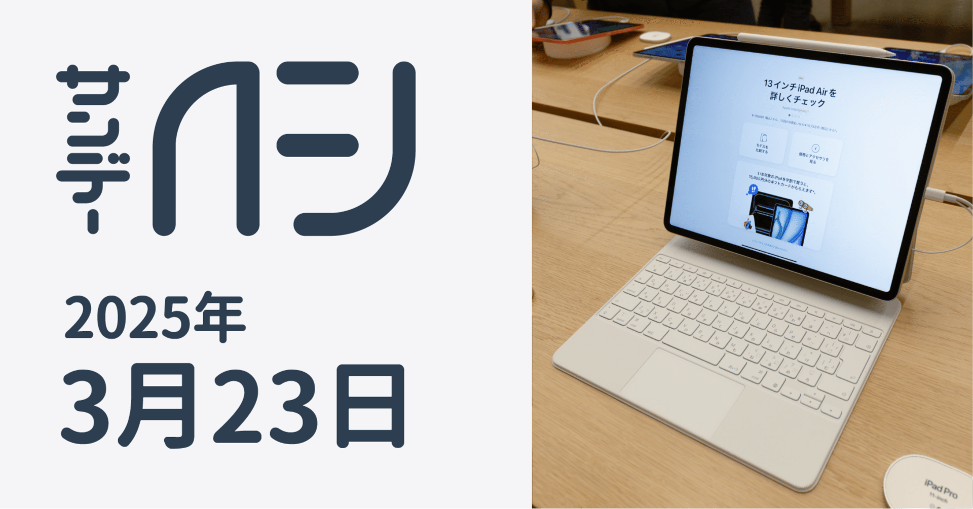 iPad Air(M3)お触りレポ / サンデーAFJ 2025年3月23日号|虎豆しば2号 iPad Air(M3)お触りレポ / サンデーAFJ 2025年3月23日号|虎豆しば2号