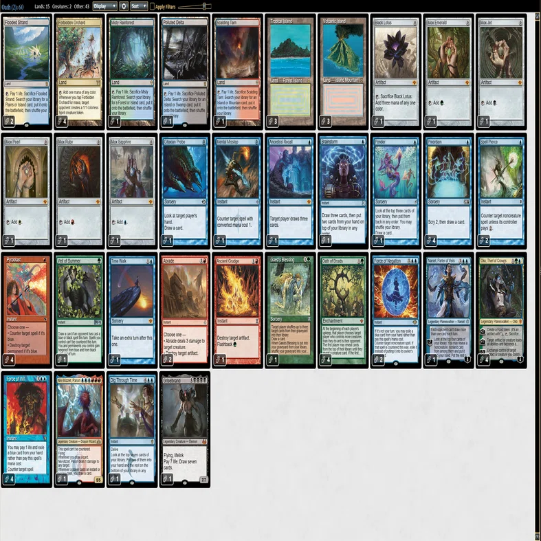 MTG 旧枠カードセット デッキ　ミルストーリー Vintage format Championship 調整録｜冬宮みはる