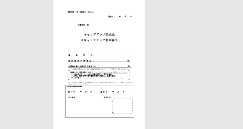キャリアアップ助成金の計画書中身をお見せします 自営業の嫁の愛さん Note