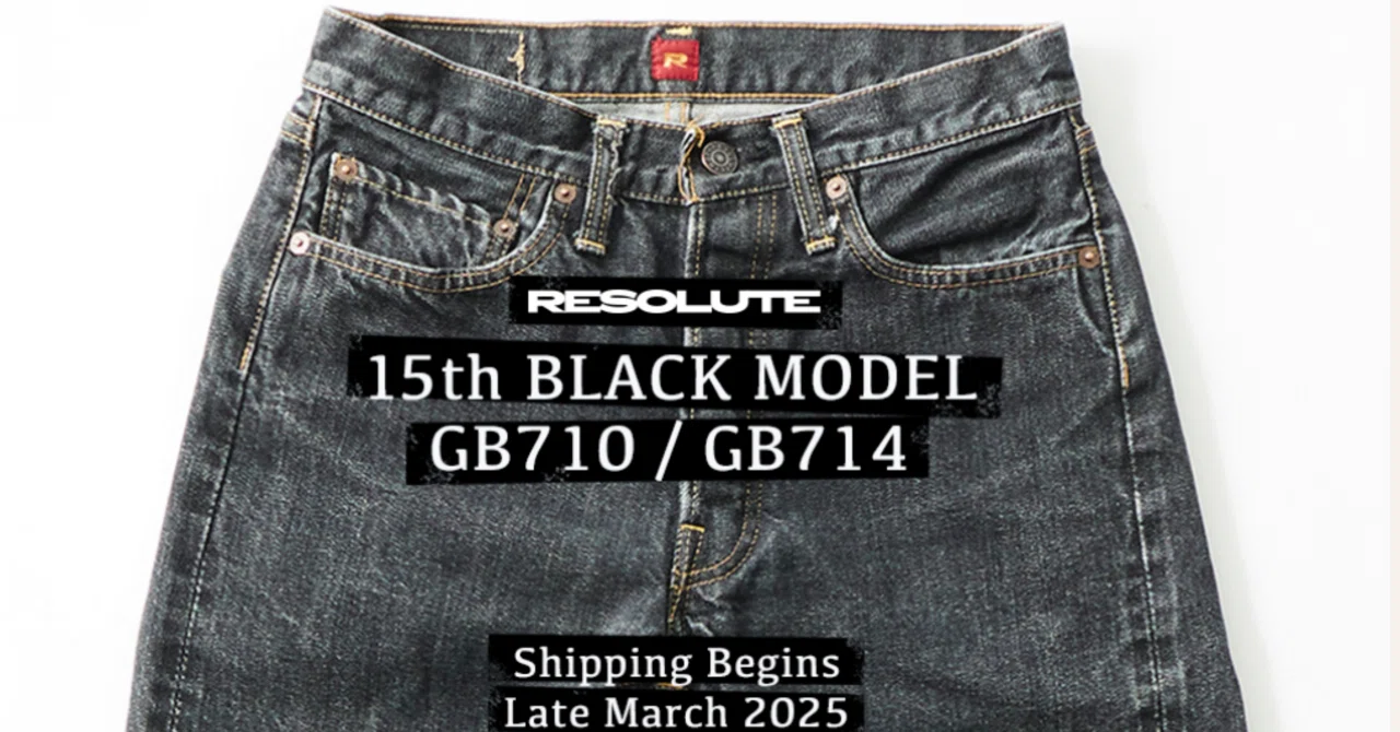 RESOLUTE GB710 ストレートスリムデニムパンツ 黒 W34 L28 RESOLUTE