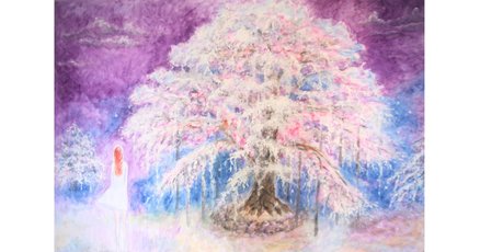 六義園の桜(水彩画) （桜 （3） 平和公園の桜並木 F(6
