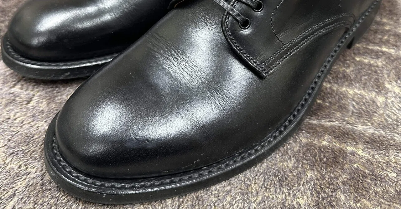 WHERL ROBE #15075 PLAIN TOE DERBY BLACK｜池上富士夫