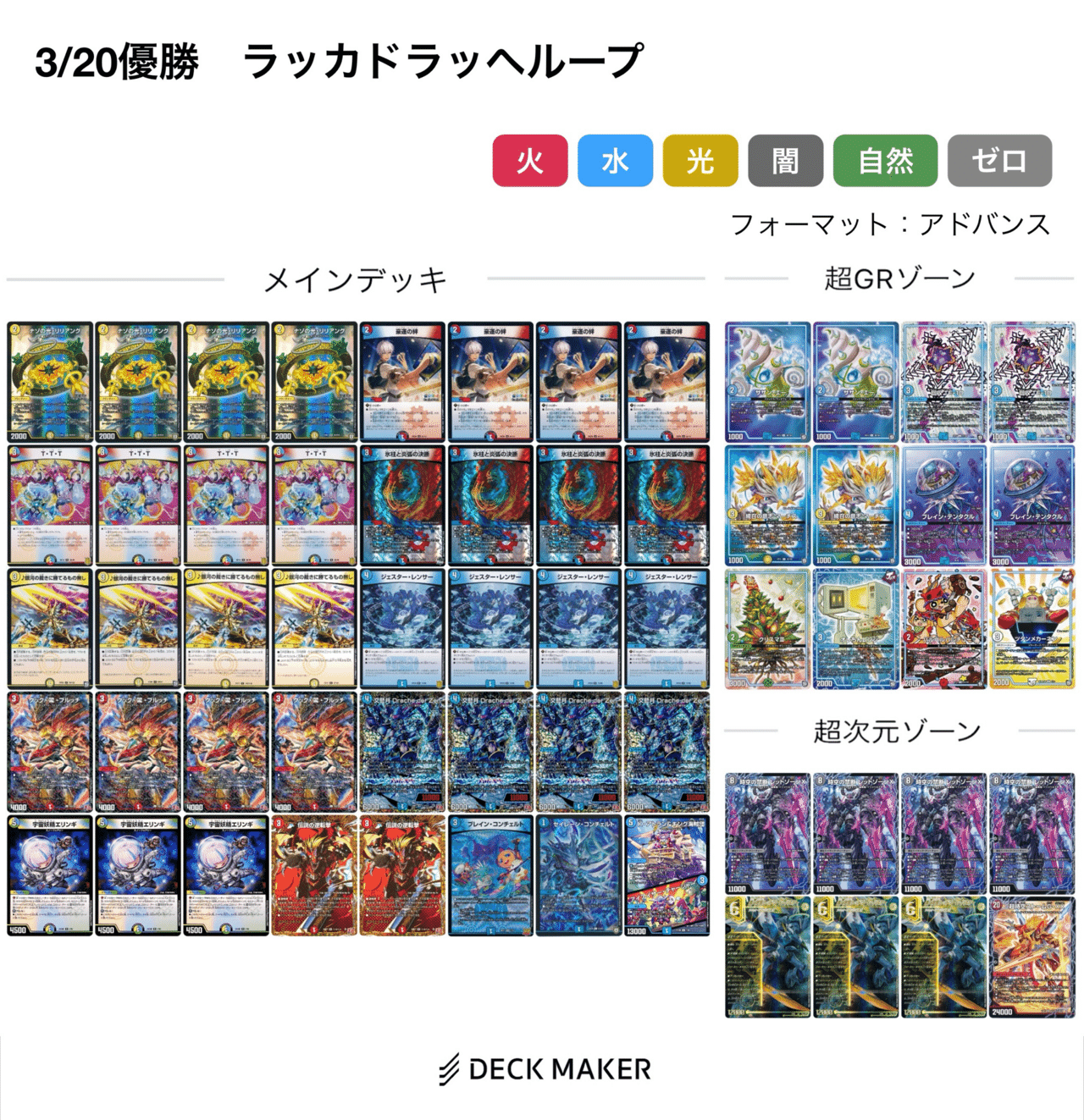 定番 3/20 der'Zenループ(ラッカドラッヘ 優勝】文藍月Drache YDM杯 デュエルマスターズ