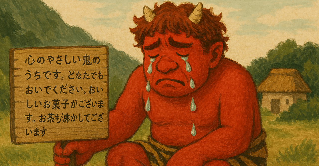 泣いた赤鬼その後、(村山市　袖崎)加賀ちゃみぃ 絵本】泣いた赤鬼 | 森から月を見る