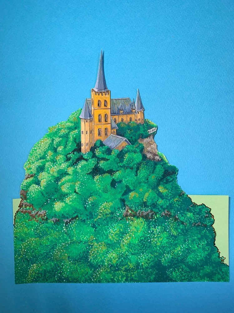 古城を立体的に描いた作品
