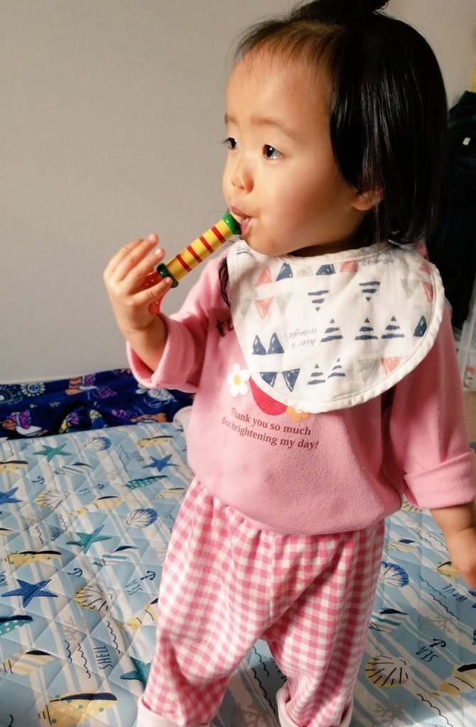 娘１歳８ヶ月おもちゃの笛が吹けるようになりました Aimi Note