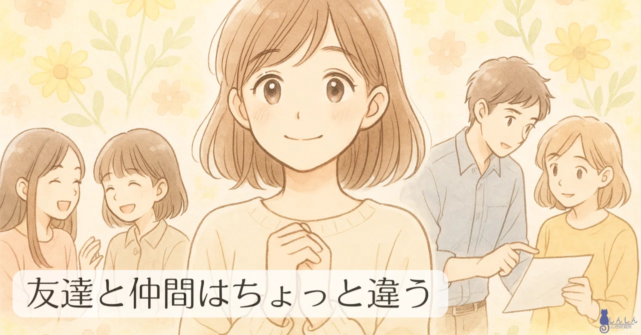 友達と仲間はちょっと違う|しんしん心理研究所