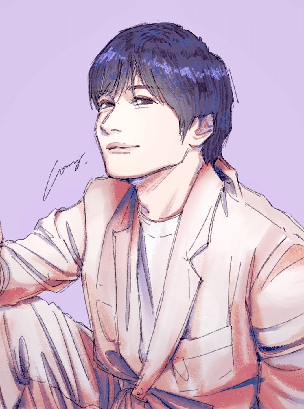 フォロワーにプレゼントしたイラスト(田中圭)｜雨温図