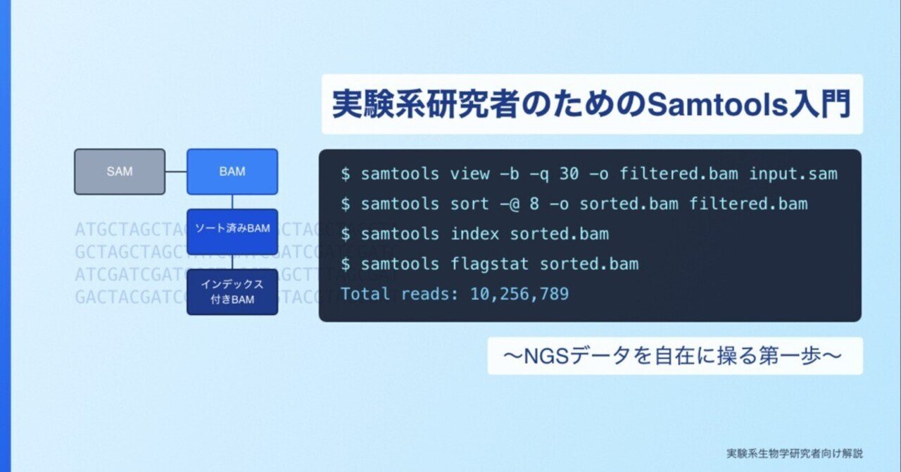 実験系研究者のためのSamtools入門 〜NGSデータを自在に操る第一歩〜|Ozk