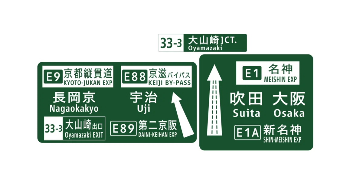 E1 名神高速 33-3 大山崎JCT/IC/BS｜know where to run / のうえあとらん