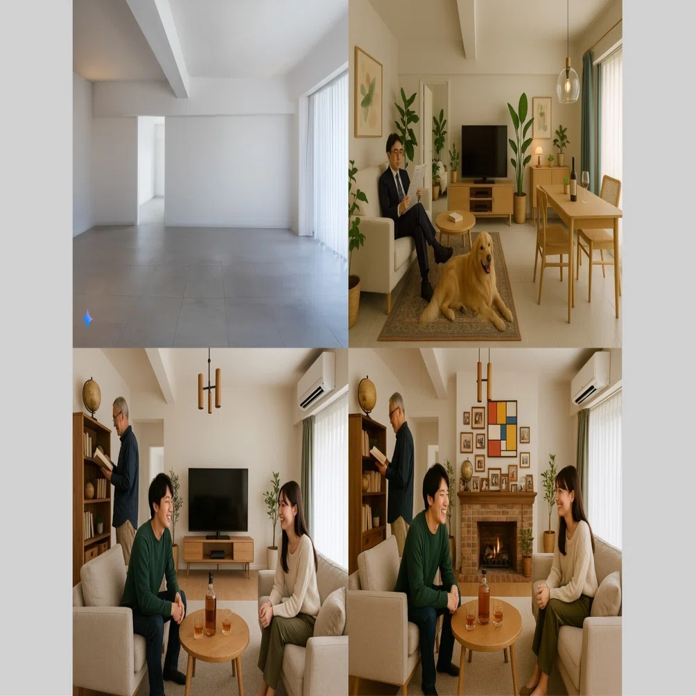 GPT-4o画像生成で室内写真や手描きスケッチからインテリアパース作成 