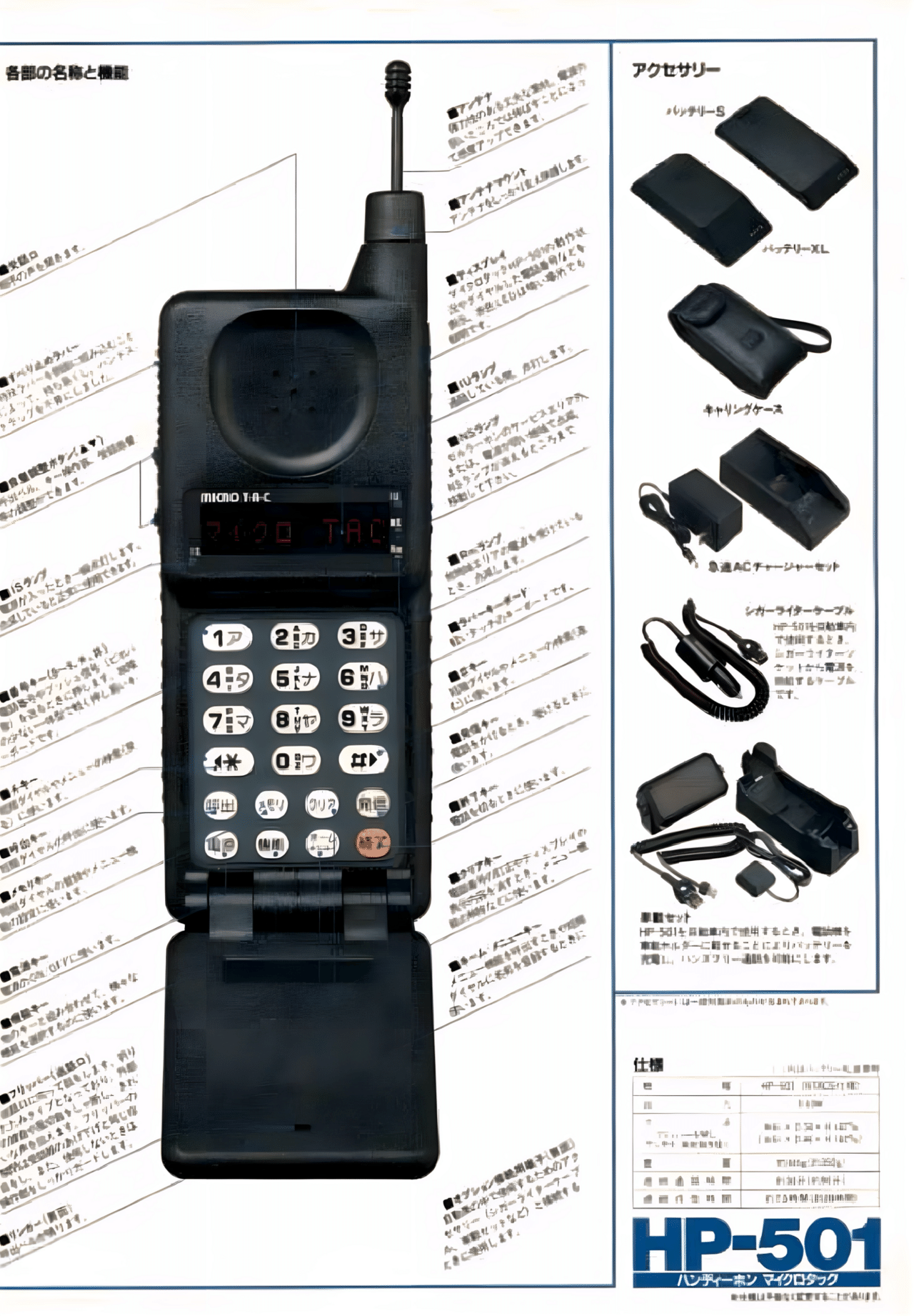 セルラー携帯電話本体 1994年製 94年製レトロセルラー携帯電話 京セラHP-131 コレクター ジャンク