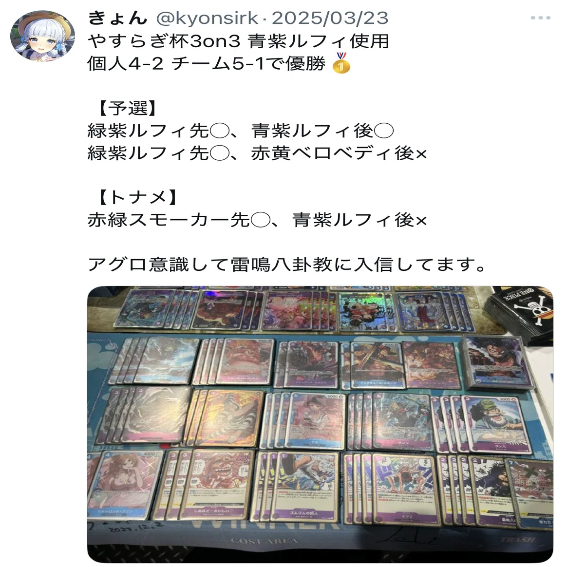 新改訂対応】青紫ルフィの猛攻【店舗予選突破】【非公認勝率81