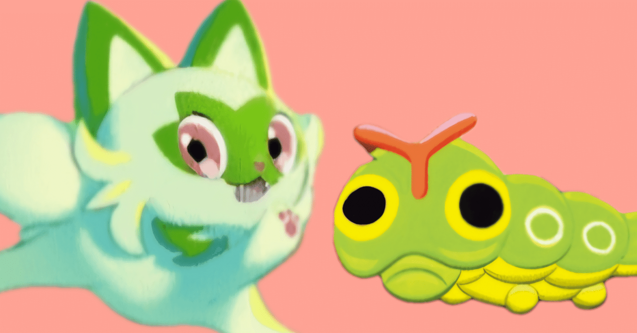 ポケポケ】キャタピーとニャオハ、友達を求めて｜まるお