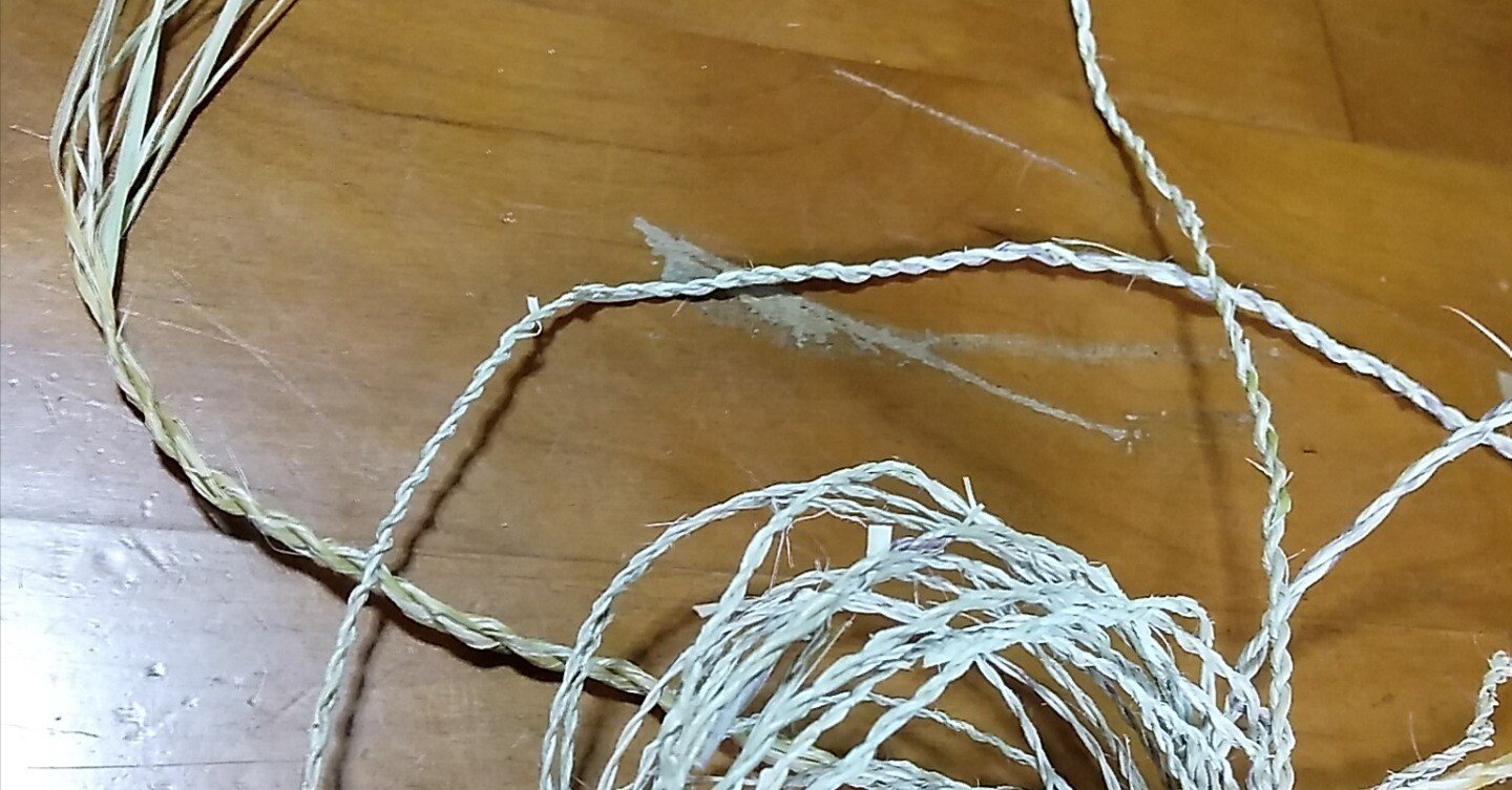月桃で紐をなう。｜ふじひよ