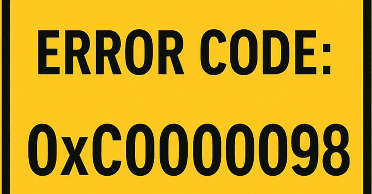 Error code:0xc0000098]Windowsが起動しなくなった時の対処法