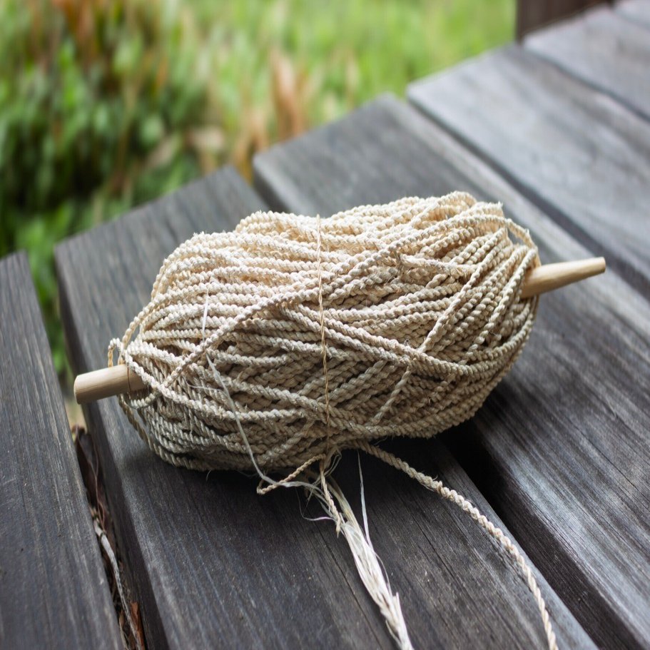 材料費0円！葛（クズ）の繊維で編むネットバッグ①🌿糸作りから