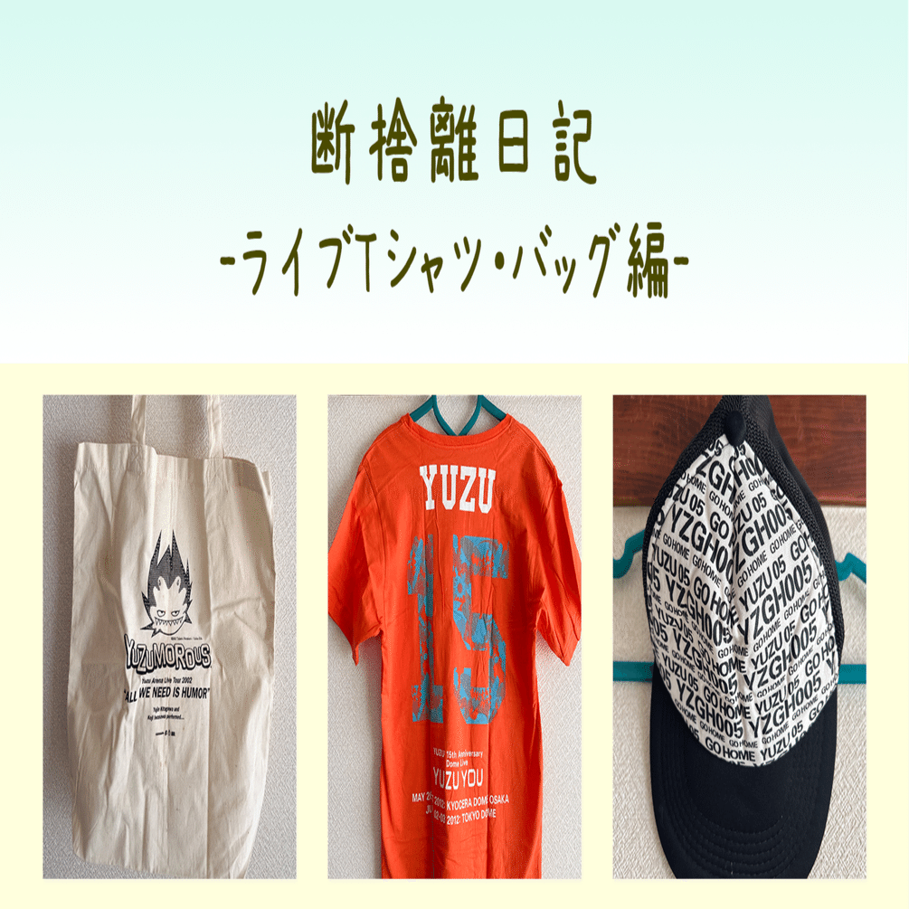 断捨離日記〜ゆずライブTシャツ編03〜バッグ多め。｜ふじさわ／写真と