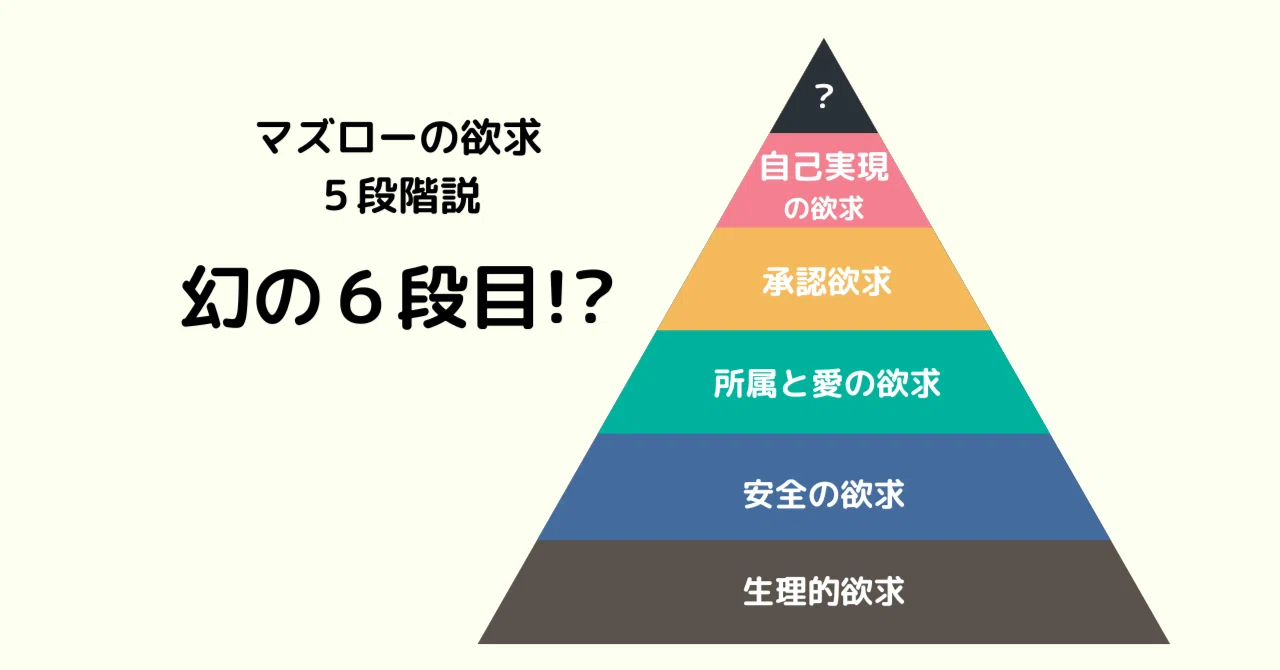 実はマズローの6段目が存在する？―自己実現の欲求のさらに上にくる概念