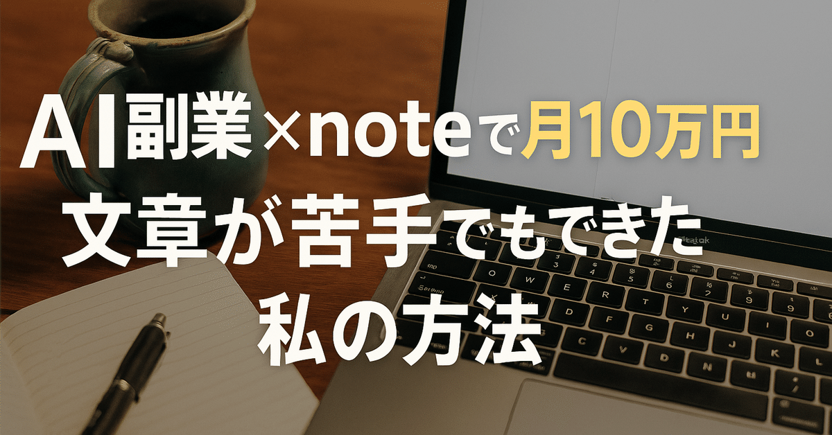 AI副業×noteで月10万円！文章が苦手でもできた私の方法｜アトカ / AI 