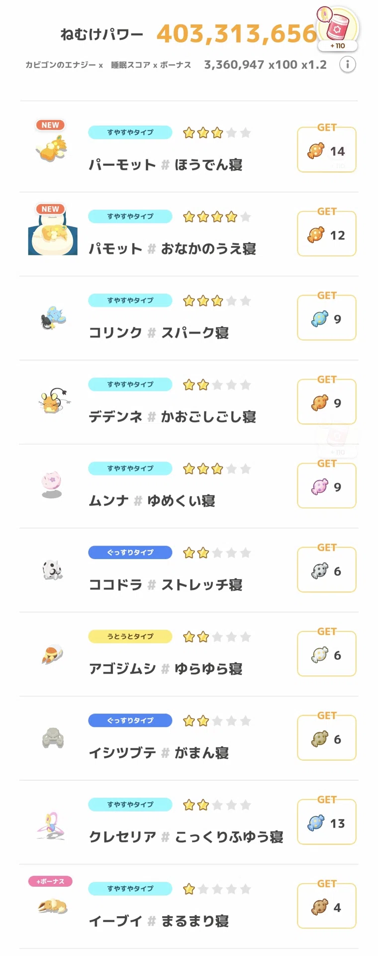 #516_Caught a second Cresselia [Pokémon Sleep Strategy Log ]｜nait