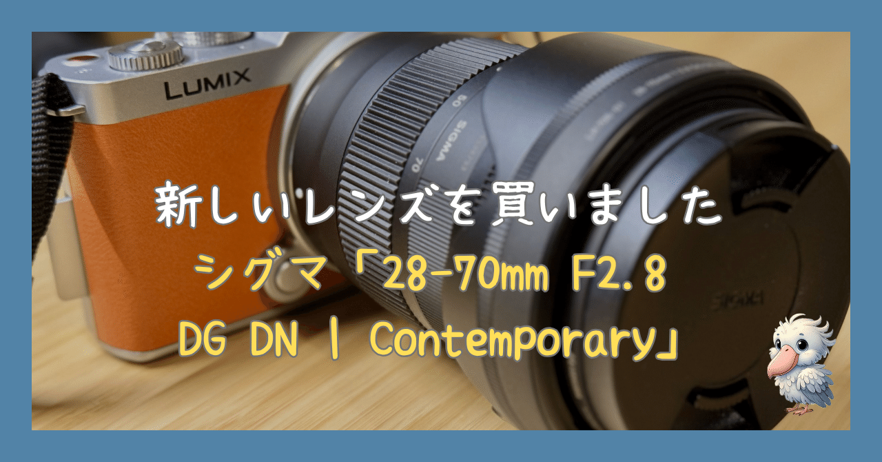 新しいレンズを買いました シグマ「28-70mm F2.8 DG DN | Contemporary