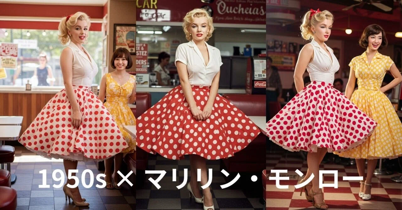 1950年代・ロカビリーファッションの特徴とマリリン・モンローのAI