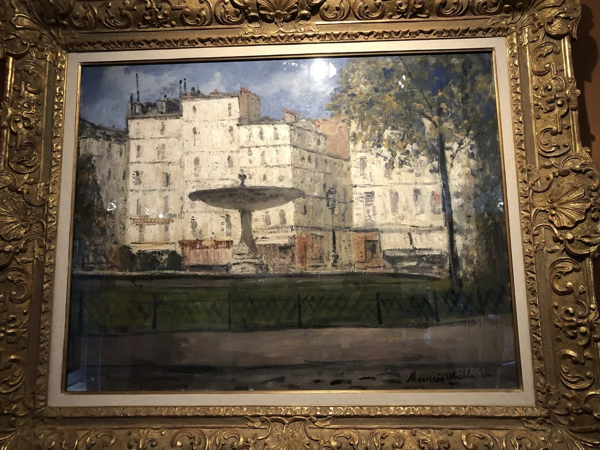 ユルバン　ユシェ　オリジナルリトグラフ　額装　モンマルトルからの風景 モンマルトルから旅に出る｜Le yusée