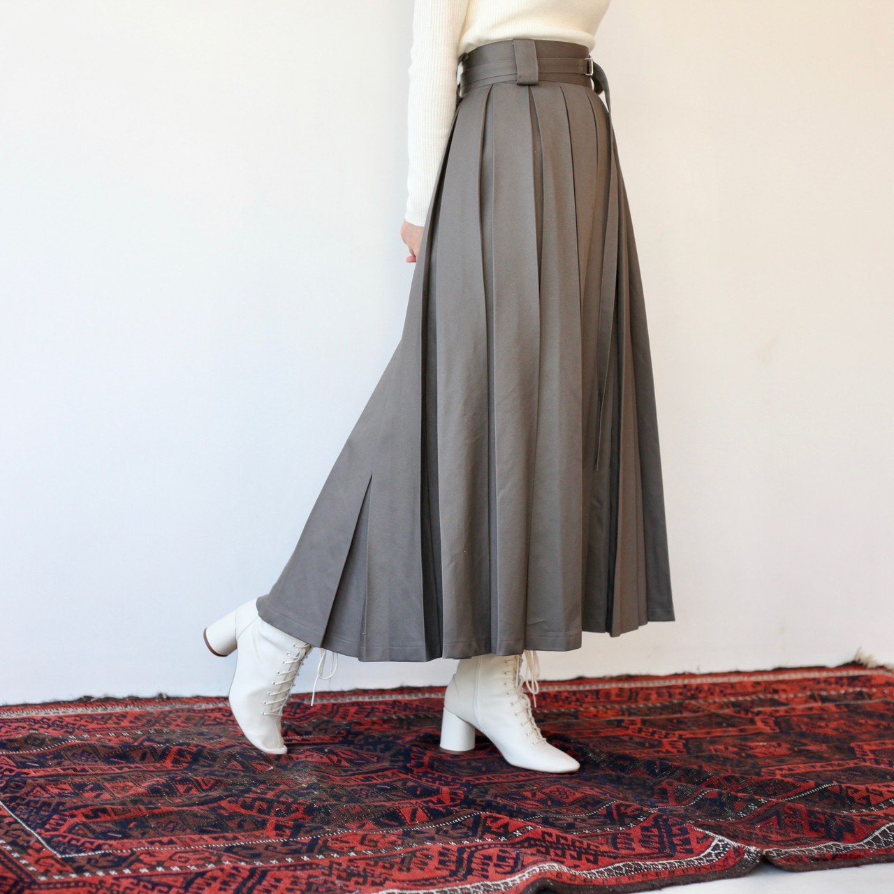 foufou supertucklongskirt スーパータックロングスカート