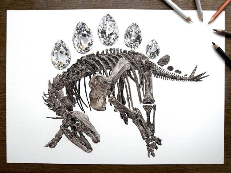 色鉛筆画 生き物×宝石シリーズ|安部祐一朗 Yuichiro Abe|note 色鉛筆画 生き物×宝石シリーズ|安部祐一朗 Yuichiro Abe|note