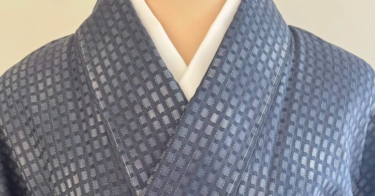 吉野格子織お召着物｜夢吉きもの