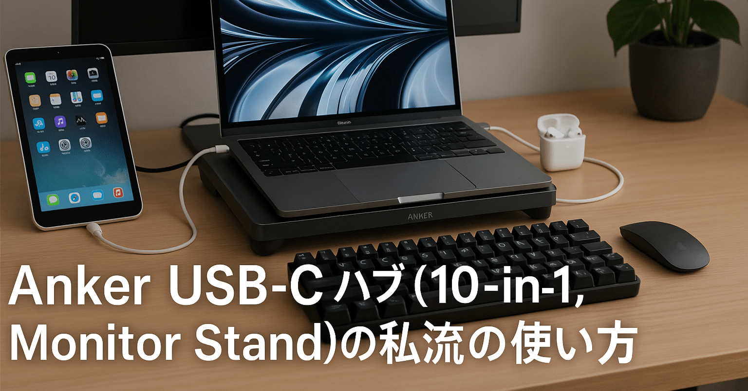 使用感最高!Anker USB-C ハブ (10-in-1, Monitor Stand) の私流の 使用感最高!Anker USB-C ハブ (10-in-1, Monitor Stand) の私流の
