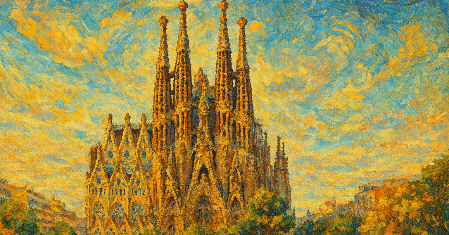 真作【定価7万】サグラダファミリア 世界遺産 水彩　絵画 絵画 スペイン 風景画(街並み) サグラダ・ファミリア インテリアアート
