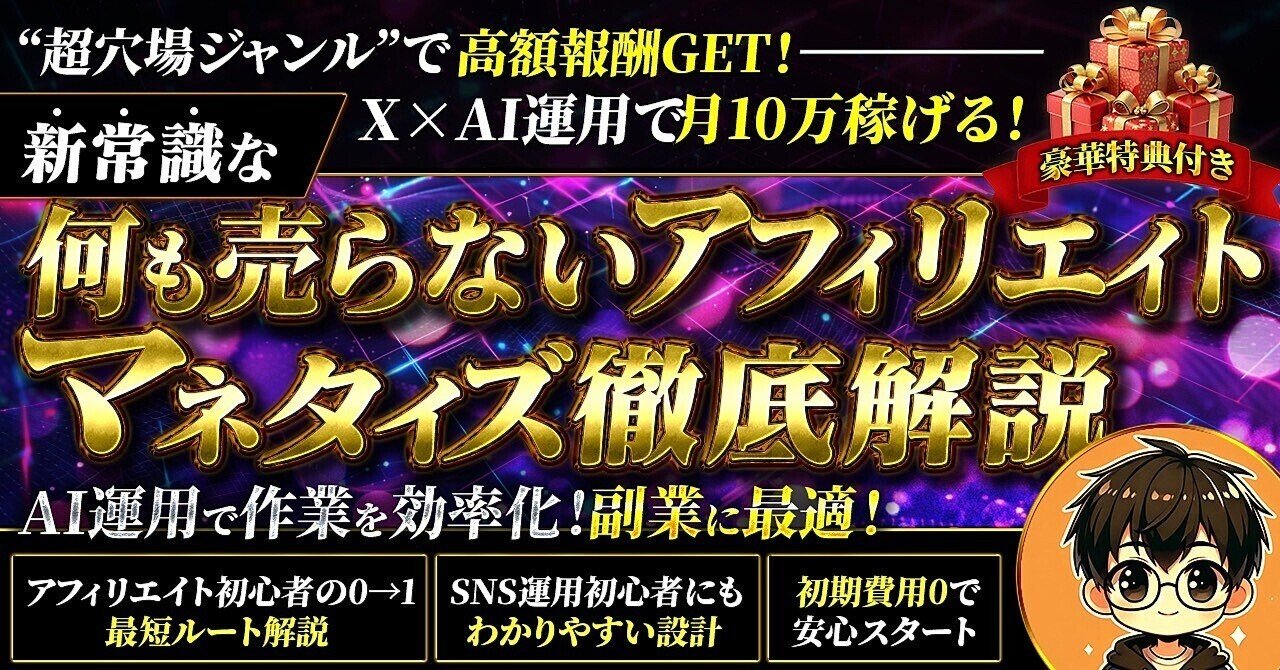 AI×口座開設アフィリエイト完全戦略】知識ゼロからでも何も売らずに月6桁を実現する新しい稼ぎ方｜副業オタクちゃんねる@フォロバ100