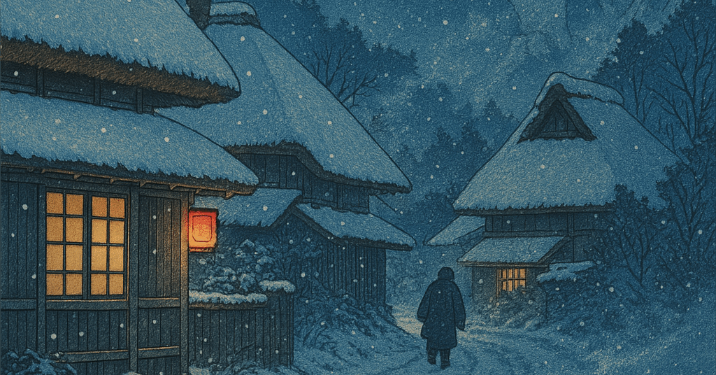 第17回 ChatGPT-4o「冬の雪景色」巴水風浮世絵版画にも「がしゃどくろ