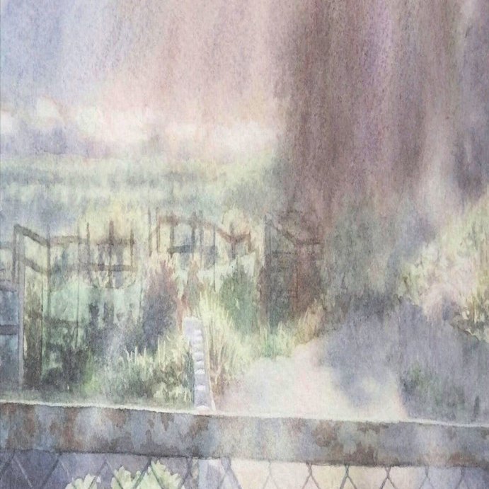 【水彩画】作者、題名とも不明 岩脇哲也 水彩画 題名不明 - メルカリ