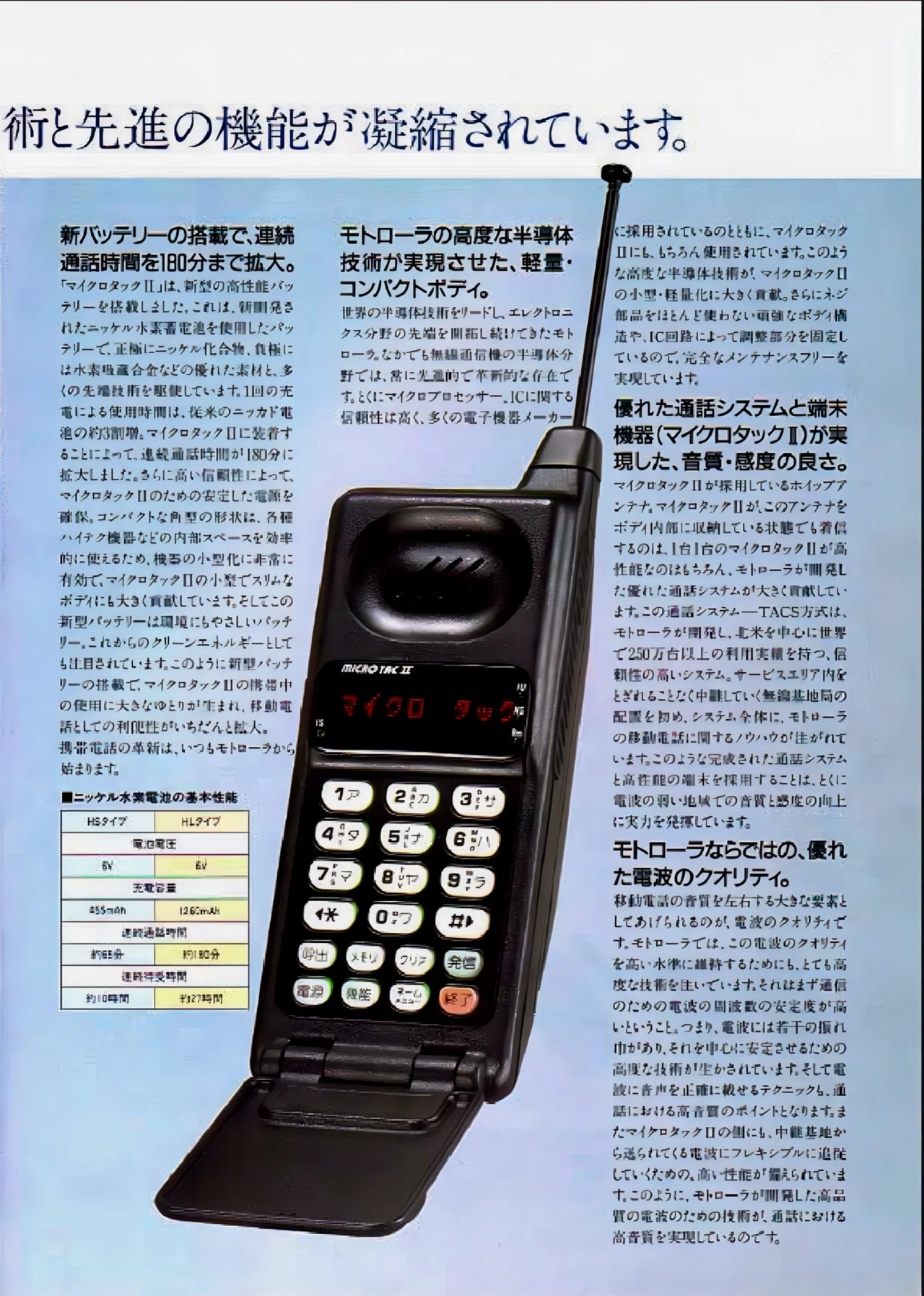 Motorola MicroTAC カタログ｜docomo