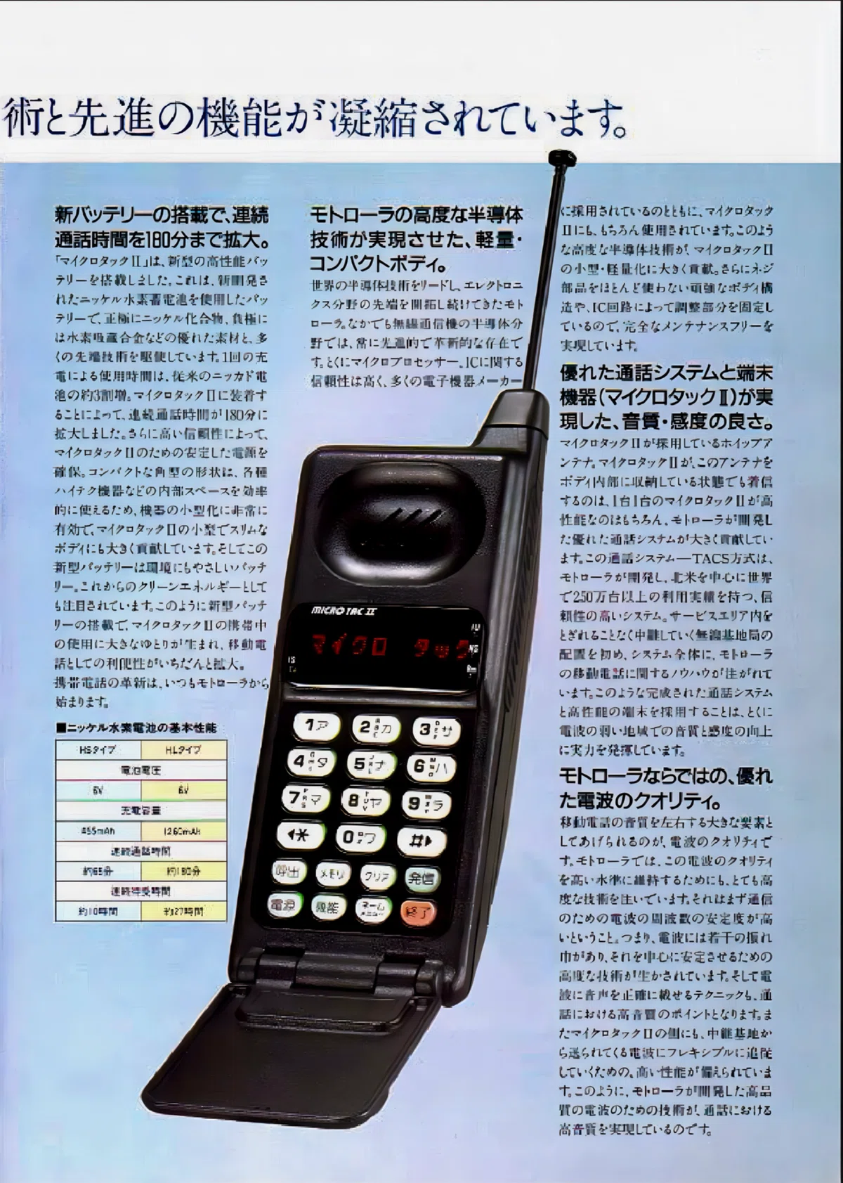 Motorola MicroTAC カタログ｜docomo