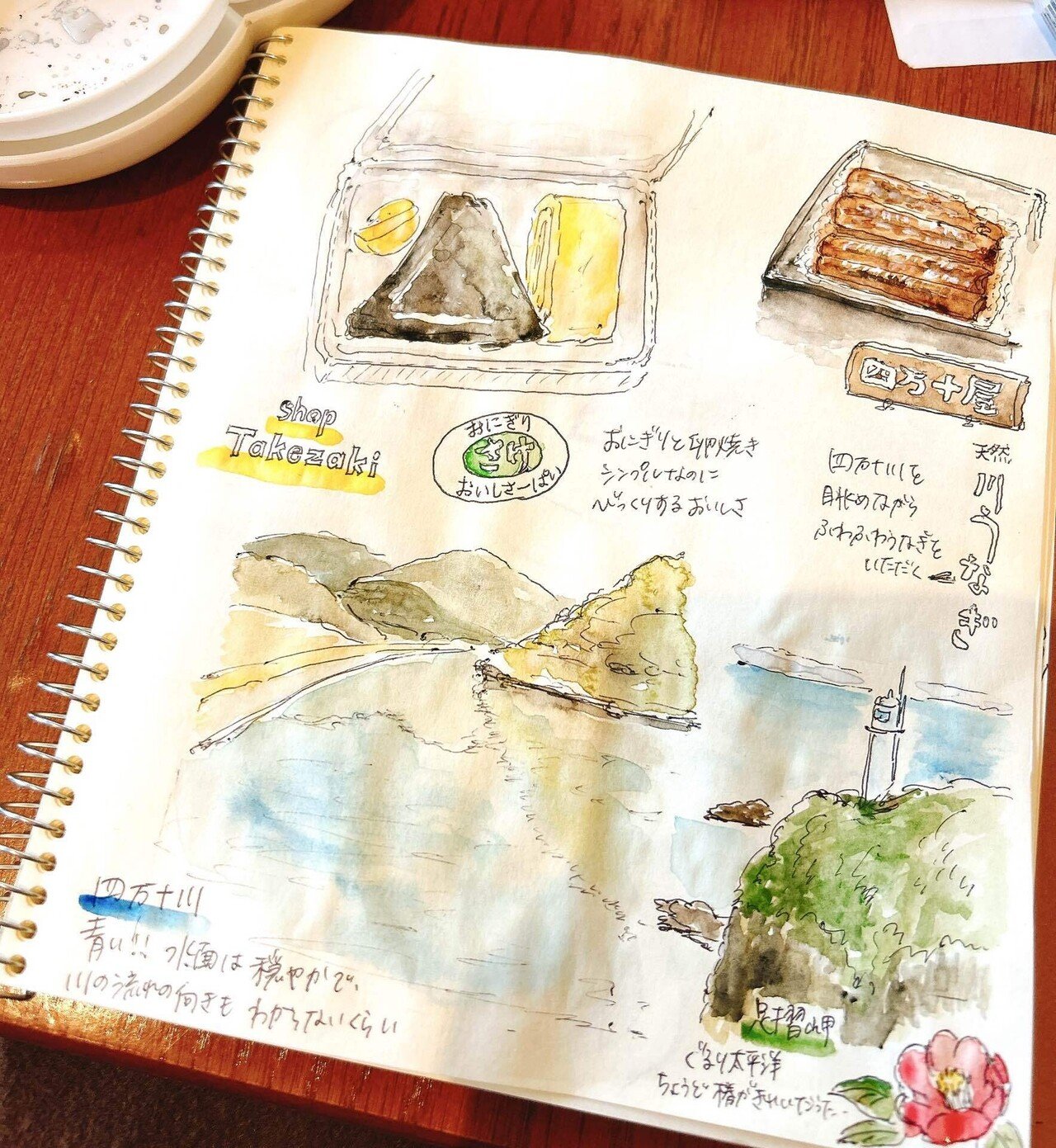 スケッチ】自然の恵みごはん in高知 四万十川｜本とお絵描き チャモ