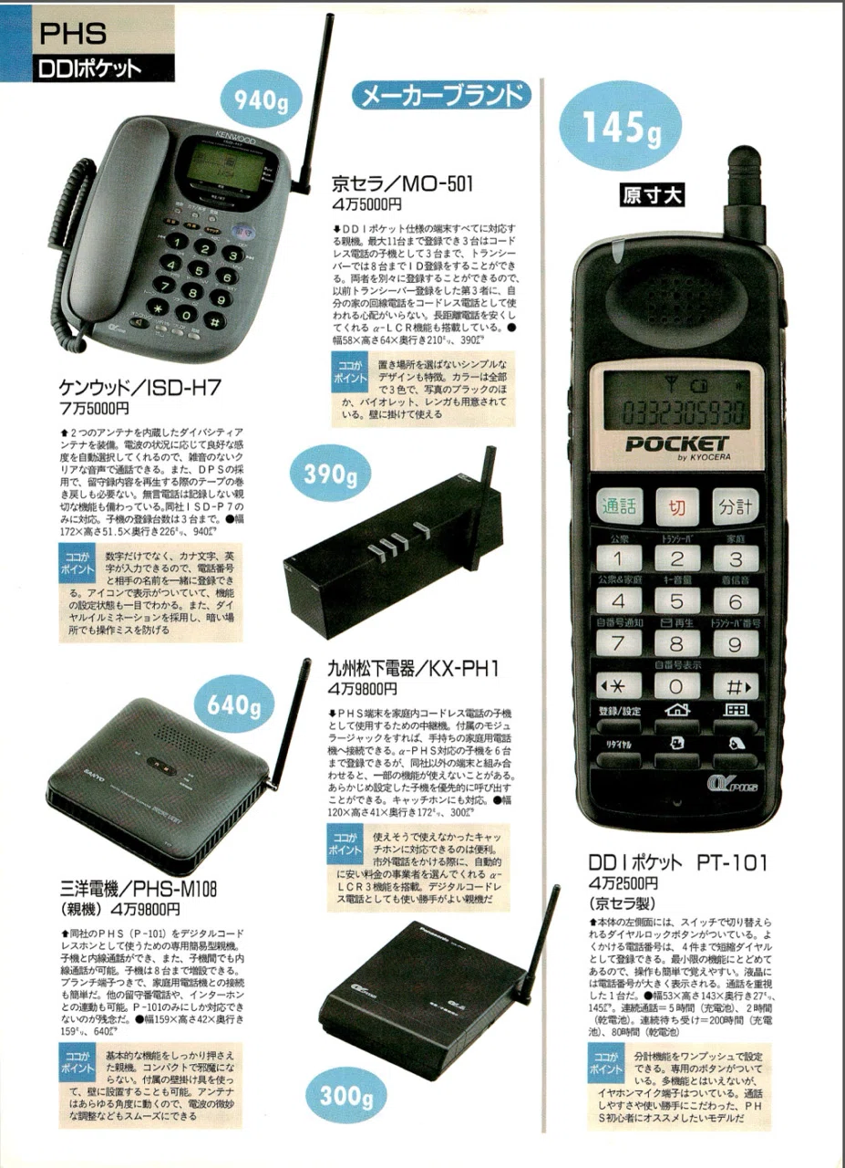 初PHS！契約はDDIポケット｜docomo